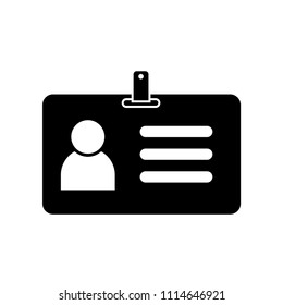 Id card icon, simple identification symbol illustration for web or mobile app