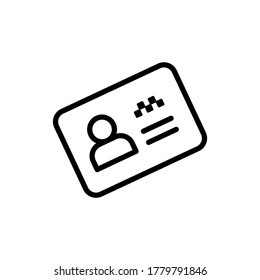 Id Card icon. Simple line, outline vector elements of taxi service icons for ui and ux, website or mobile application