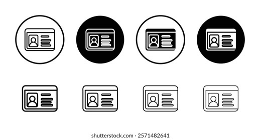 id card icon Simple outline illustration set