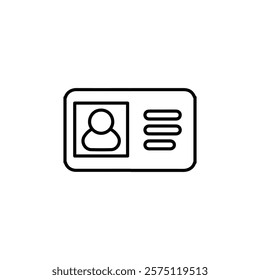 id card icon Simple outline illustration