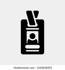 Id card icon in solid style, use for website mobile app presentation