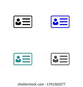 ID Card icon stock vector illustration flat design.
