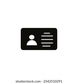 ID Card icon symbol isolated on white background. Vector Illustration.