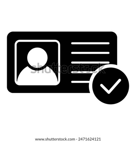 ID Card icon symbol isolated on white background. Vector Illustration.