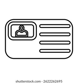 ID card icon symbolizing personal identity for access or verification on white background