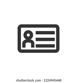 ID Card icon in thick outline style. Black and white monochrome vector illustration.