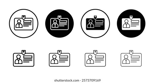 Id card icon Thin line art isolated