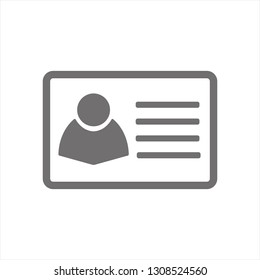 ID Card icon in thin outline style. Identity office worker businessman. Eps 10
