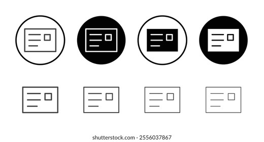 Id card icon Thin outline art symbol