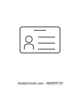 ID Card icon in thin outline style. Identity office worker businessman 