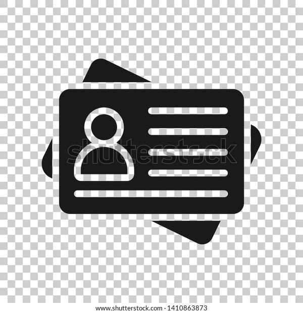 Id\
card icon in transparent style. Identity tag vector illustration on\
isolated background. Driver licence business\
concept.