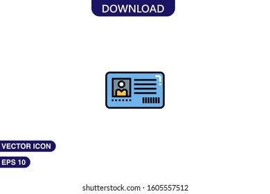 Id card icon in trendy flat style isolated on white background vector illustration