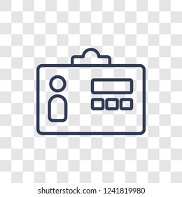 Id card icon. Trendy linear Id card logo concept on transparent background from Business and analytics collection