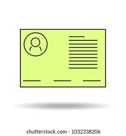 ID Card Icon - User With Identity Profile Vector illustration