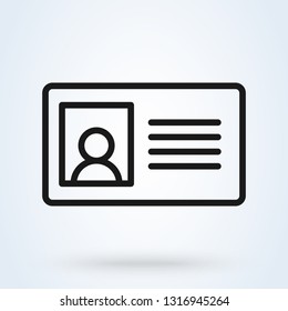 ID Card Icon - User With Identity Profile Vector illustration