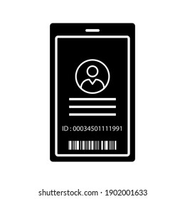 ID Card Icon - User With Identity Profile Vector illustration on white background color editable