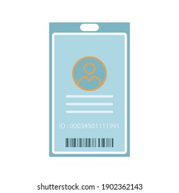 Icono de tarjeta de identificación - Usuario con imagen del vector de perfil de identidad sobre color de fondo blanco editable