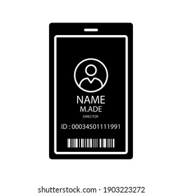 Icono de tarjeta de identificación - Usuario con imagen del vector de perfil de identidad sobre color de fondo blanco editable