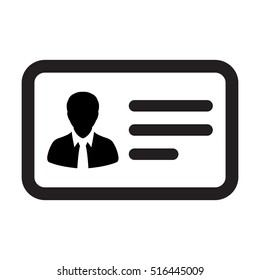 ID Card Icon - User With Identity Profile Vector illustration