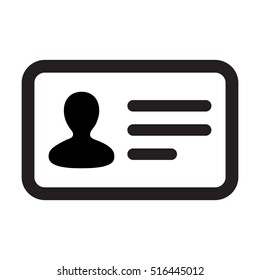 ID Card Icon - User With Identity Profile Vector illustration
