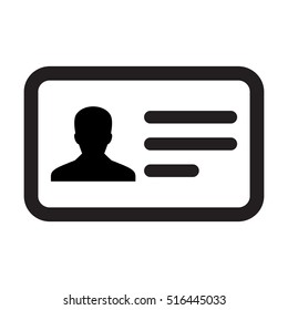 ID Card Icon - User With Identity Profile Vector illustration
