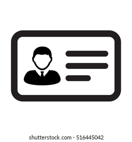 ID Card Icon - User With Identity Profile Vector illustration