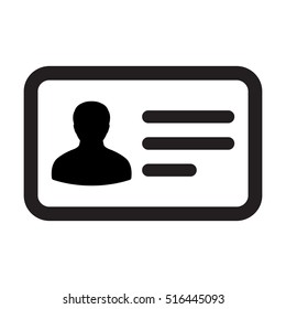 ID Card Icon - User With Identity Profile Vector illustration