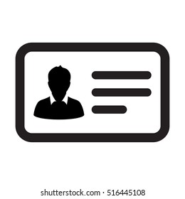 ID Card Icon - User With Identity Profile Vector illustration