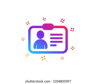 ID card icon. User Profile sign. Person silhouette symbol. Identification plastic card. Dynamic shapes. Gradient design iD card icon. Classic style. Vector