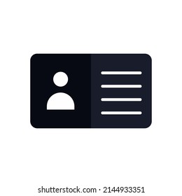 ID Card Icon - User with ID Card Profile Vector Illustration