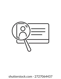 ícone de cartão de identificação, ícone de melhor linha do vetor.