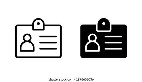 Id card icon vector for computer, web and mobile app 