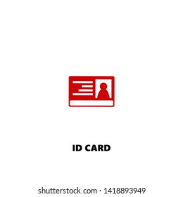id card icon. id card vector design. sign design. red color