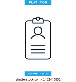 Id Card Icon Vector Design Template. Trendy Style With Editable Stroke