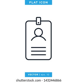 Id Card Icon Vector Design Template. Trendy Style With Editable Stroke