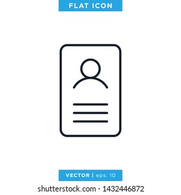 Id Card Icon Vector Design Template. Trendy Style With Editable Stroke