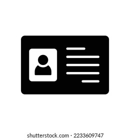plantilla de diseño vectorial de icono de tarjeta de identificación en fondo blanco