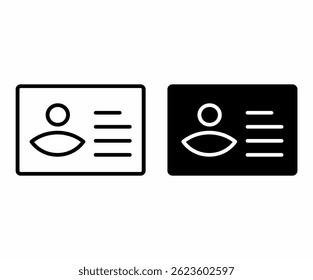 ID Card Icon Vector Design Template. Trendy Style With Editable Stroke. stock illustration.