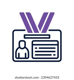 id card icon. vector dual tone icon for your website, mobile, presentation, and logo design.