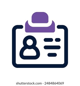 id card icon. vector dual tone icon for your website, mobile, presentation, and logo design.