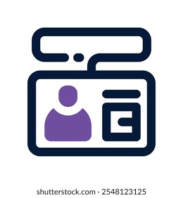 id card icon. vector dual tone icon for your website, mobile, presentationation, and logo design.
