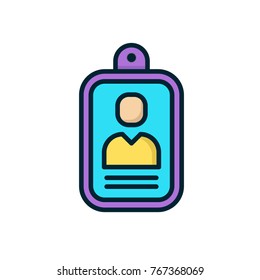 id card icon vector. id card filled outline style design