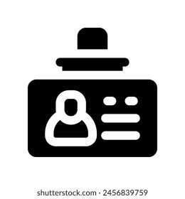 ícono de tarjeta de identificación. ícono de glifo de Vector para su Sitio web, móvil, presentación y diseño de logotipo.