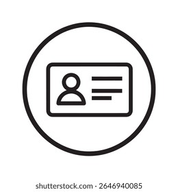 ID Card Icon Vector Glyph In A Circle For Personal Identification And User Profile Badge Symbol For Employee Access And Membership Graphic Element