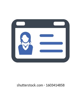 Id card icon, Vector graphics