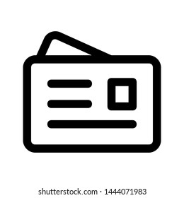 Id card icon vector. Identity tag vector illustration symbol. Driver licence logo.