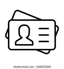 Id card icon vector. Identity tag vector illustration symbol. Driver licence logo.