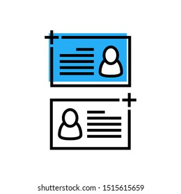 Id card icon vector, Identity tag vector illustration symbol, Driver licence logo