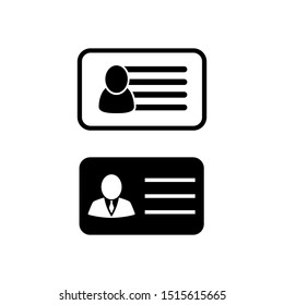Id card icon vector, Identity tag vector illustration symbol, Driver licence logo