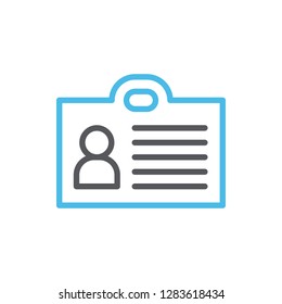 Id Card Icon Vector Illustration in Line Style for Any Purpose